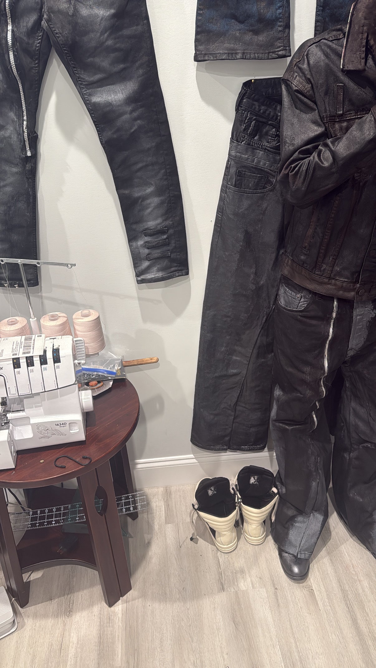 Gray & Black Waxed Denim