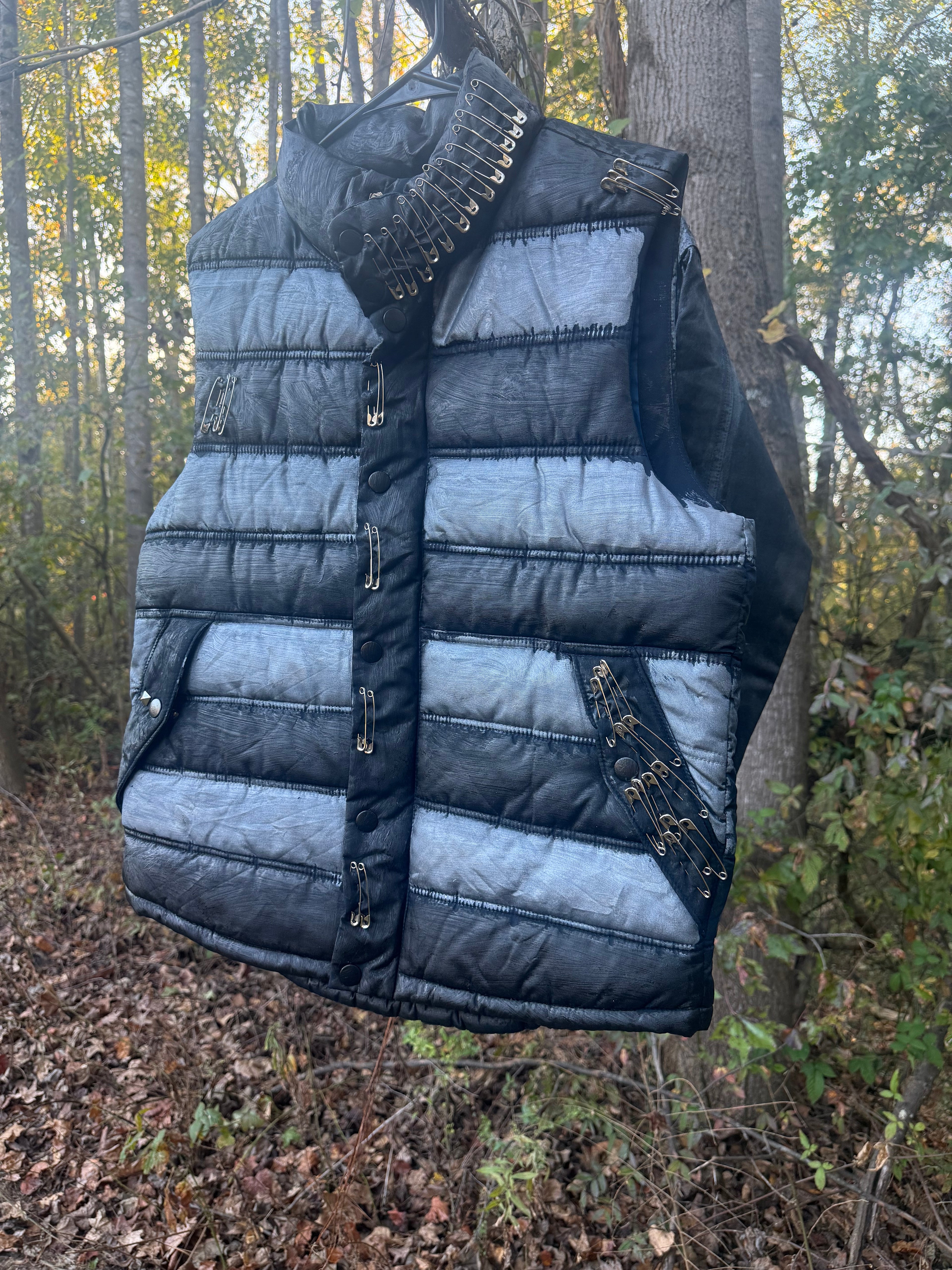 Pierced Metallic Silver Puffer